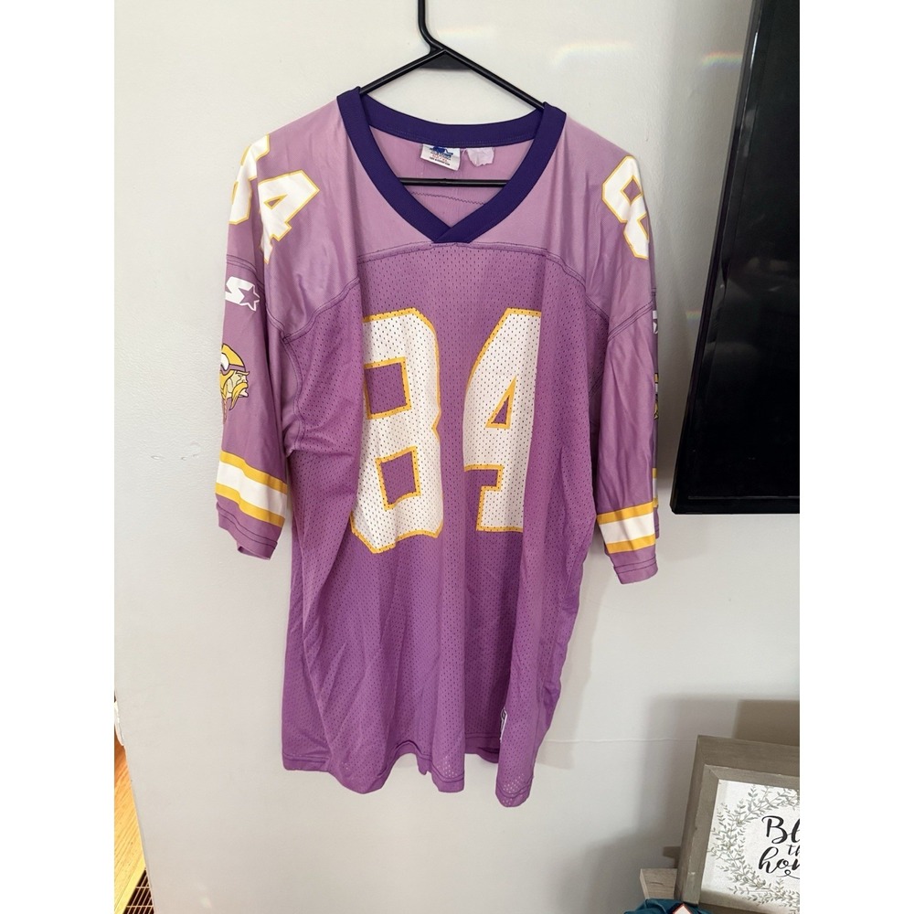 Vintage Minnesota Vikings Jersey Mens XL Purple NFL Football Moss 84 Starter 90s
